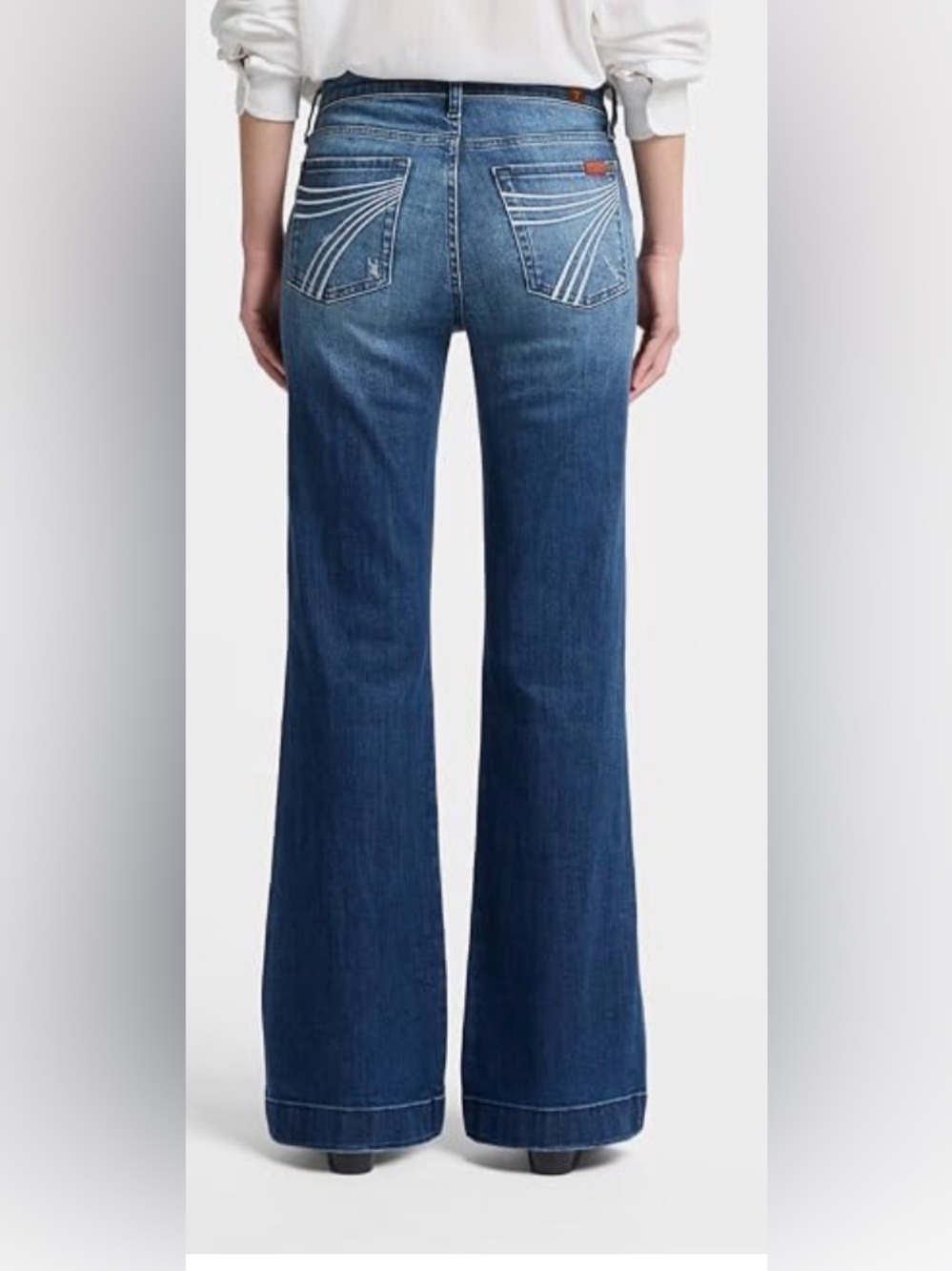 7 For All Mankind Dark Blue Wide Leg tailorless  DOJO Jeans